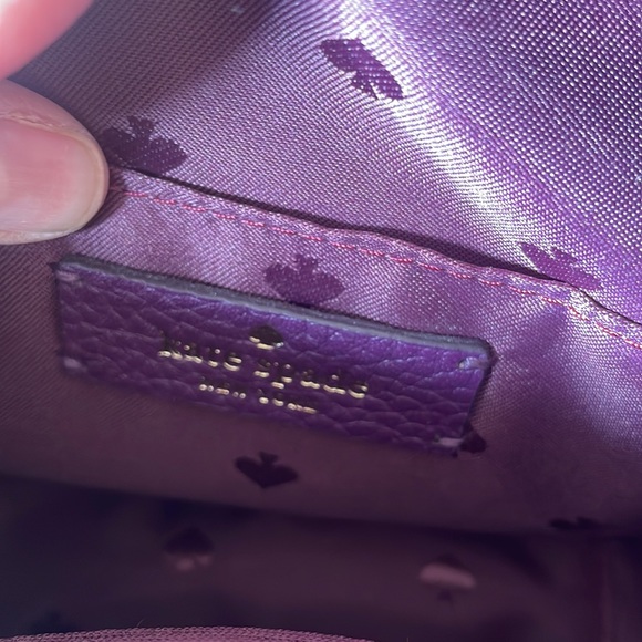 Kate Spade Baja Rose Purple Leather & Suede Camera Crossbody Bag - Picture 9 of 10